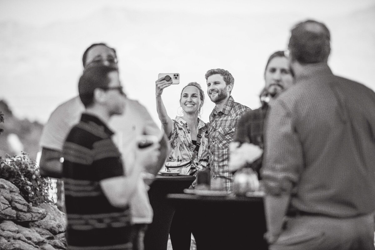 Orum small group photo in black & white